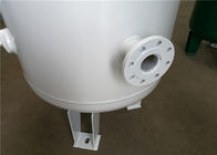 White Vertical Air Compressor Storage Receiver Tank With Flange Connector